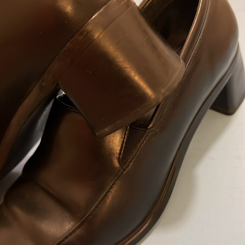 Rockport Loafers women’s Leather 8M shoes heeled Black slip ons comfort career - Picture 5 of 16